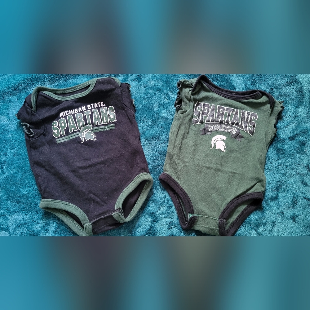 Two Michigan State Spartans Onesies